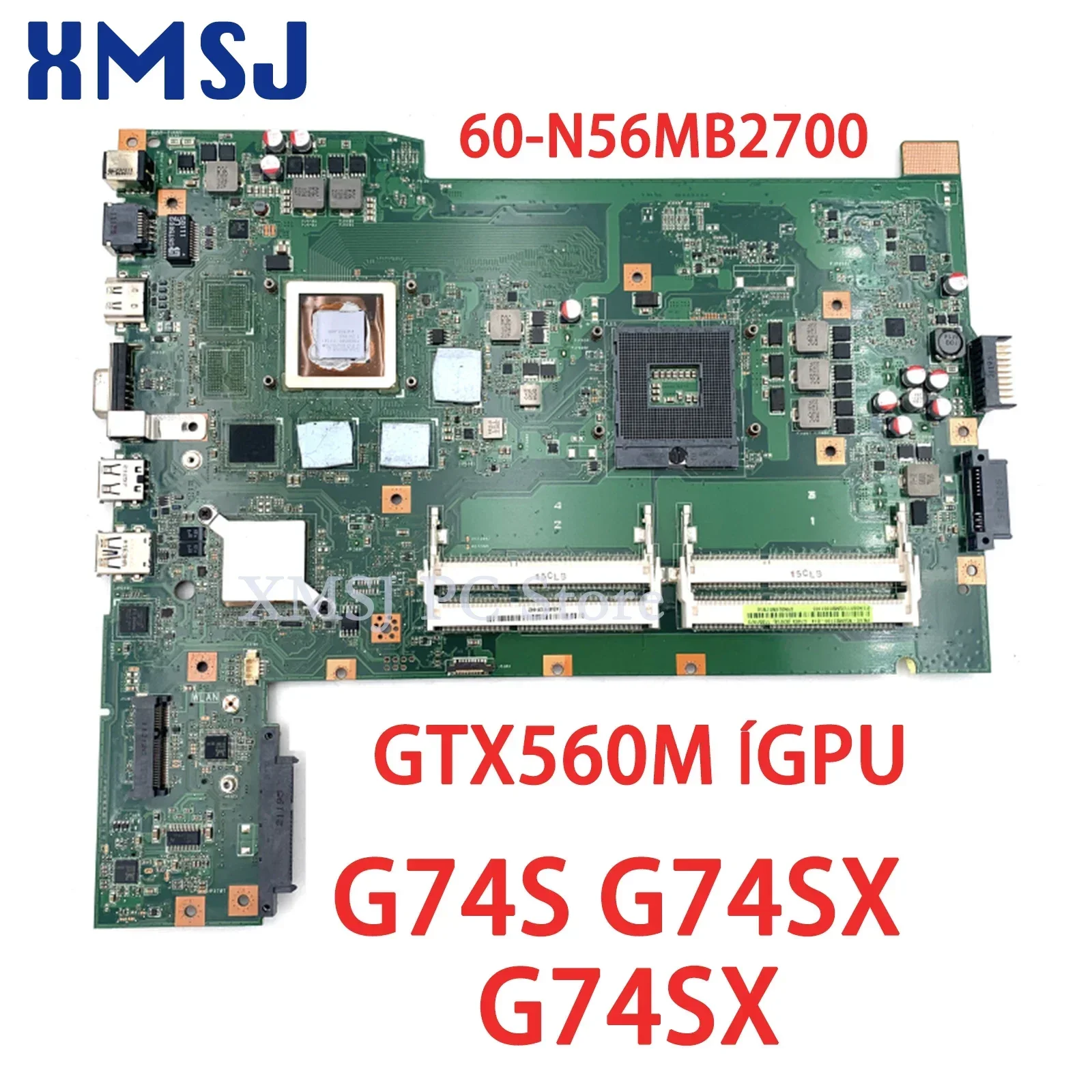 

Материнская плата XMSJ для ноутбука ASUS G74S G74SX, системная плата 60-N56MB2700 G74SX GTX560M GPU 2D HM65 DDR3, полный тест