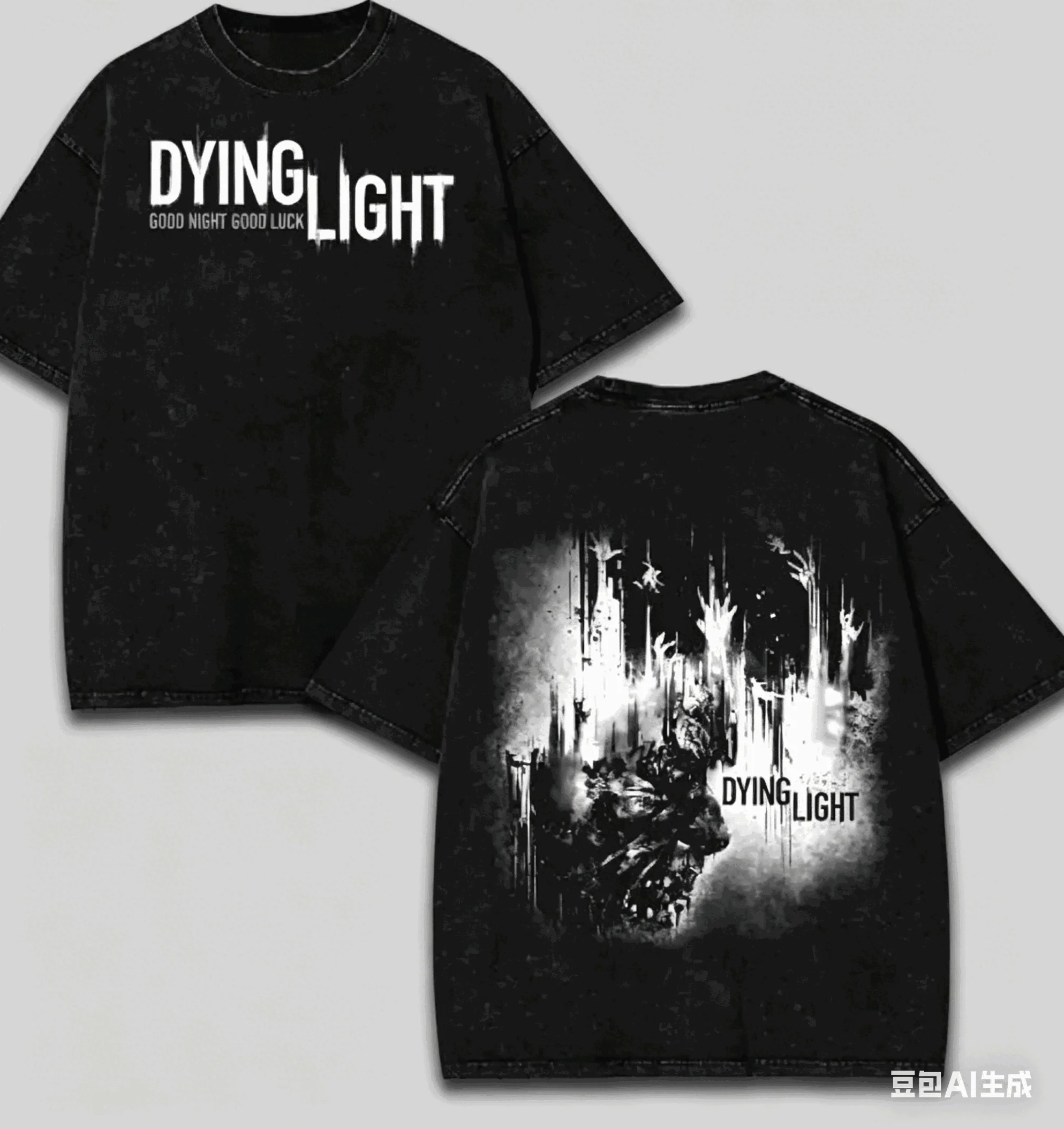 Dying Light Washed T-Shirt 2026 Neues Modell Persönlichkeitskleidung Hemd Ganzjahreskleidung Retro Mode Vintage Locker Sitzend Weich für Paare