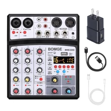  BOMGE BMG-04D 4 Channel Sound Audio Mixer Card Interface USB with 16 DSP Effects For Home Recording, Live Streaming, Karaoke 