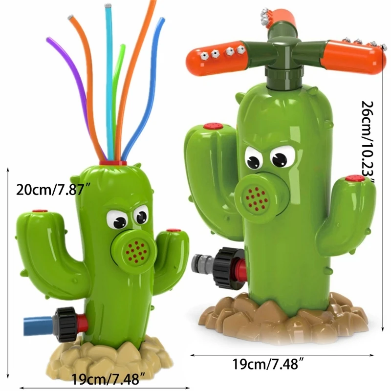 Summer Adults Kids Fun Water Yard Lawn Toy Cartoon Cactus Shape Sprinklers Sports Game Children Garden Play Watering Irrigation