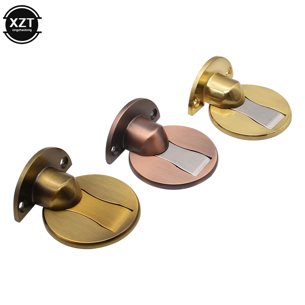 Perforation-free magnetic door stopper 304 stainless steel door stopper hidden holders catch floor nail-free furniture hardware