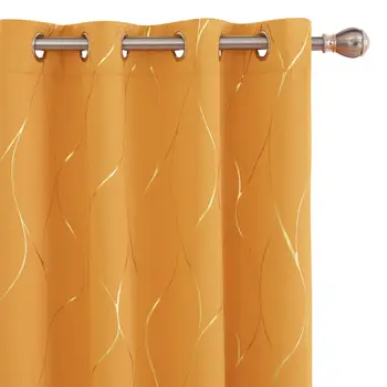 Gold Foil Blackout Curtains 1