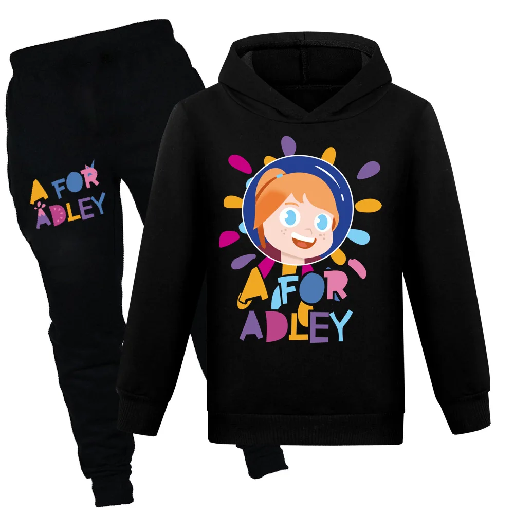 

A for Adley Cartoon Baby Girls Outfits Fashion Kids Clothing Sweatshirt+pants Children Clothes Sets Teenagers Boys Sports Suit