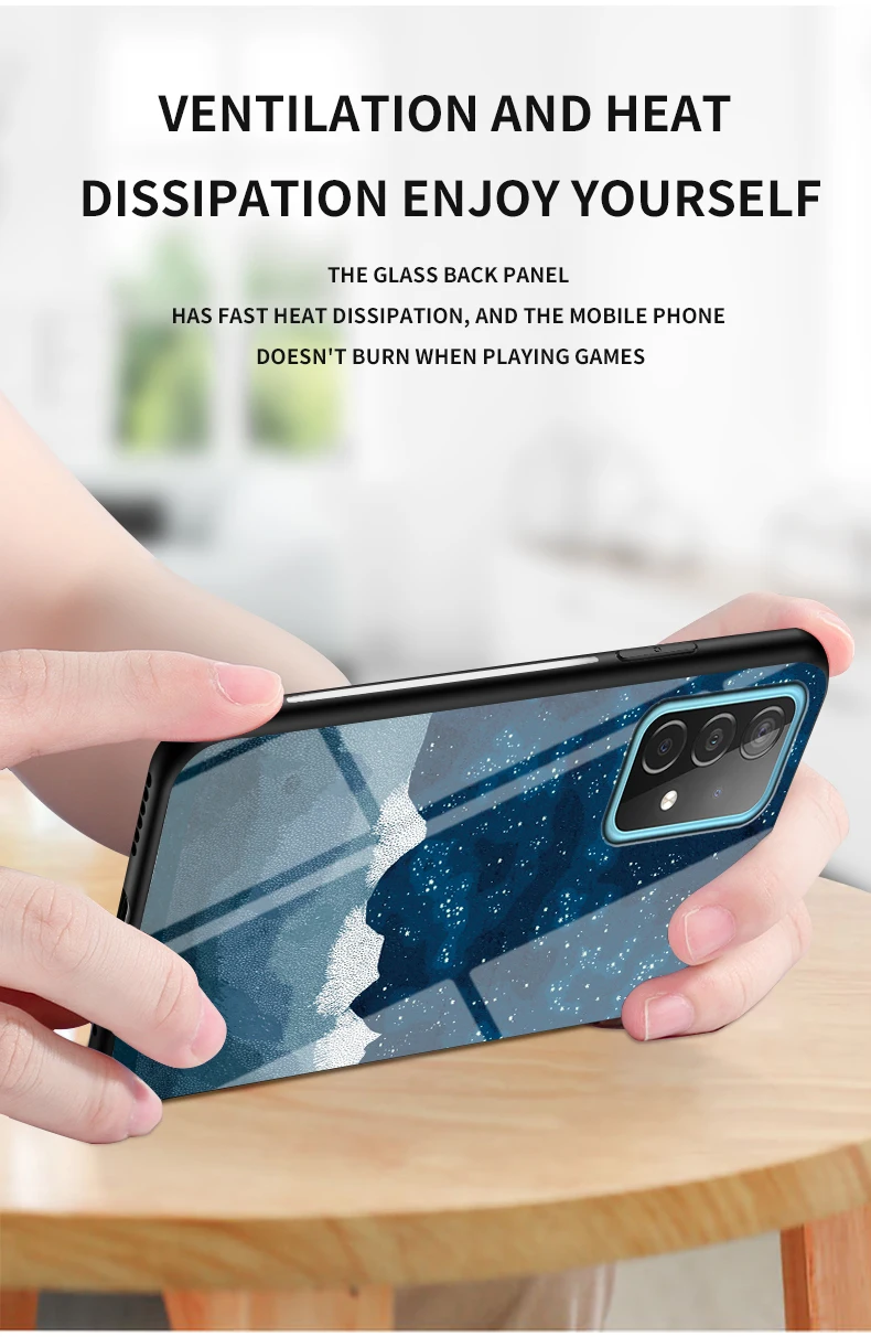 Coque en verre rigide DECLAREYAO A73 A53 pour Samsung Galaxy A33 A03S A03 Core A03, cadre en silicone fin, verre trempé_voghion.com
