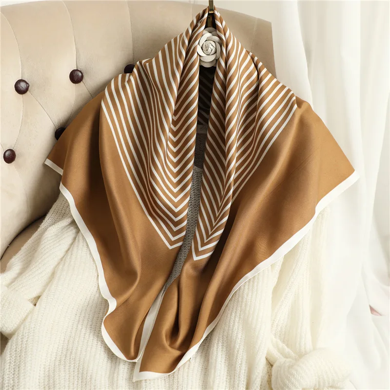 Luxury Love Tree Print Designer 90 Square Scarf Twill Silk Women Head Shawls Wraps Neck Scarves Hijab Bandana Pashmina Handband 4