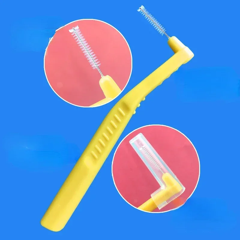 10Pcs L Shape Push-Pull Interdental Brush Orthodontic Toothpick Teeth Whitening Tooth Pick ToothBrush Oral Hygiene Care