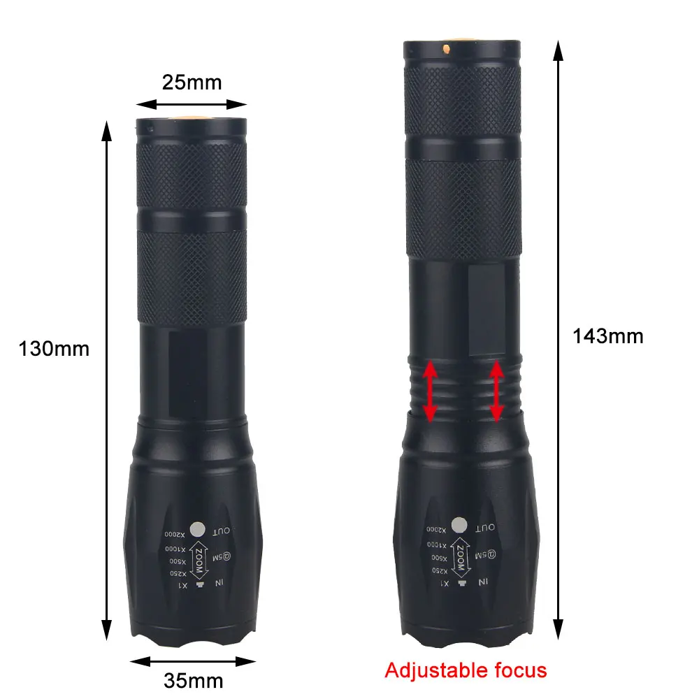 Zoomable Tactical LED Flashlight 3