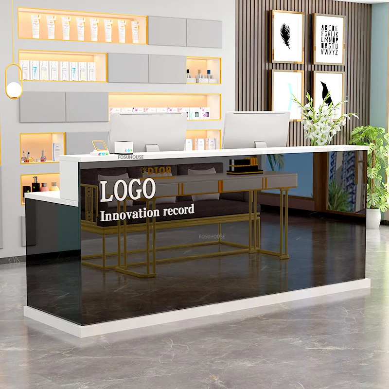 modern Company Front Desk Reception desk Clothing store welcome desk office Furniture light luxury bar table Reception Counter