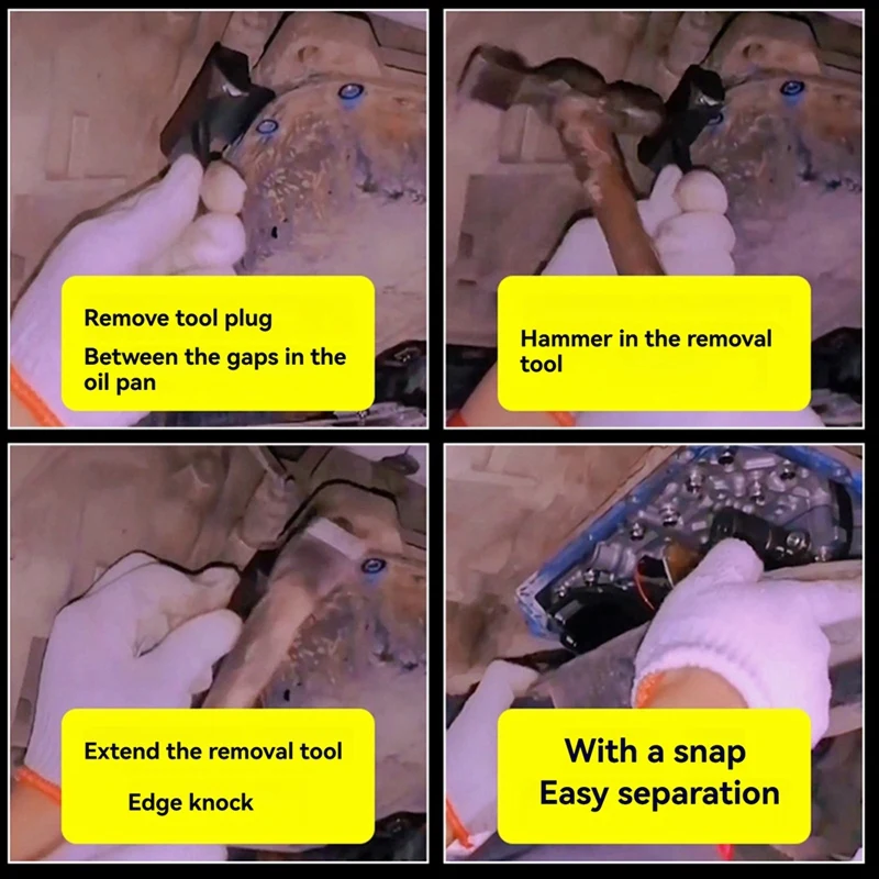 Car Oil Pan Separator Tool Car Repair Tool Oil Gasket Remover Cutter Engine Transmissions Pan Separator Kit-X63A