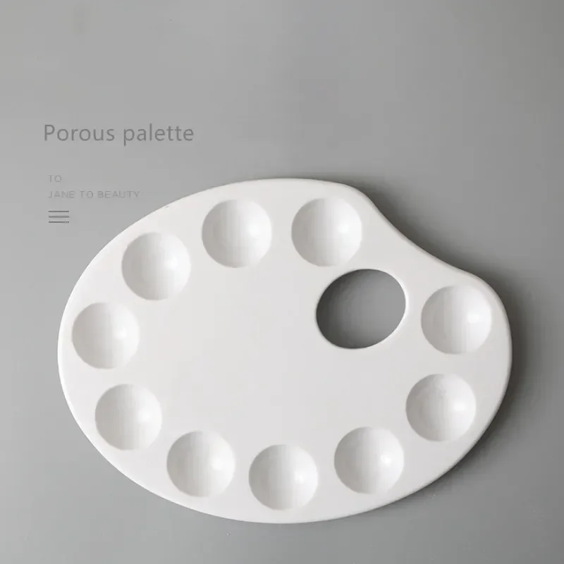 10 Grid White Plastic Palette Fish-shaped Art Board Gouache Watercolor Acrylic Painting Supplies for Artist School Stationery color palette,watercolor palette