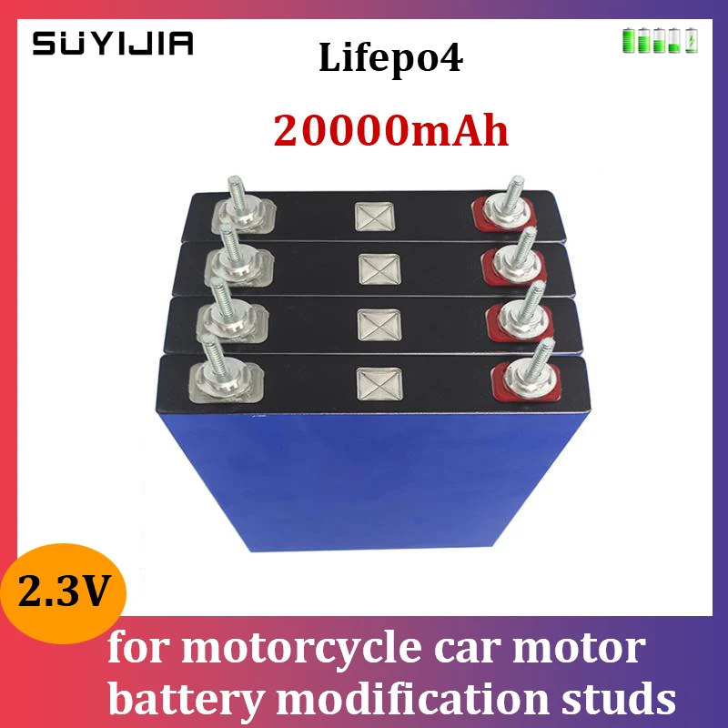 

2pcs Lifepo4 2.3V20Ah Lithium Iron Phosphate Battery Pack 20A 20000mAh Suitable for Motorcycle Motor Battery Modification Studs