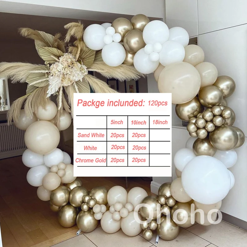 120pcs Beige White