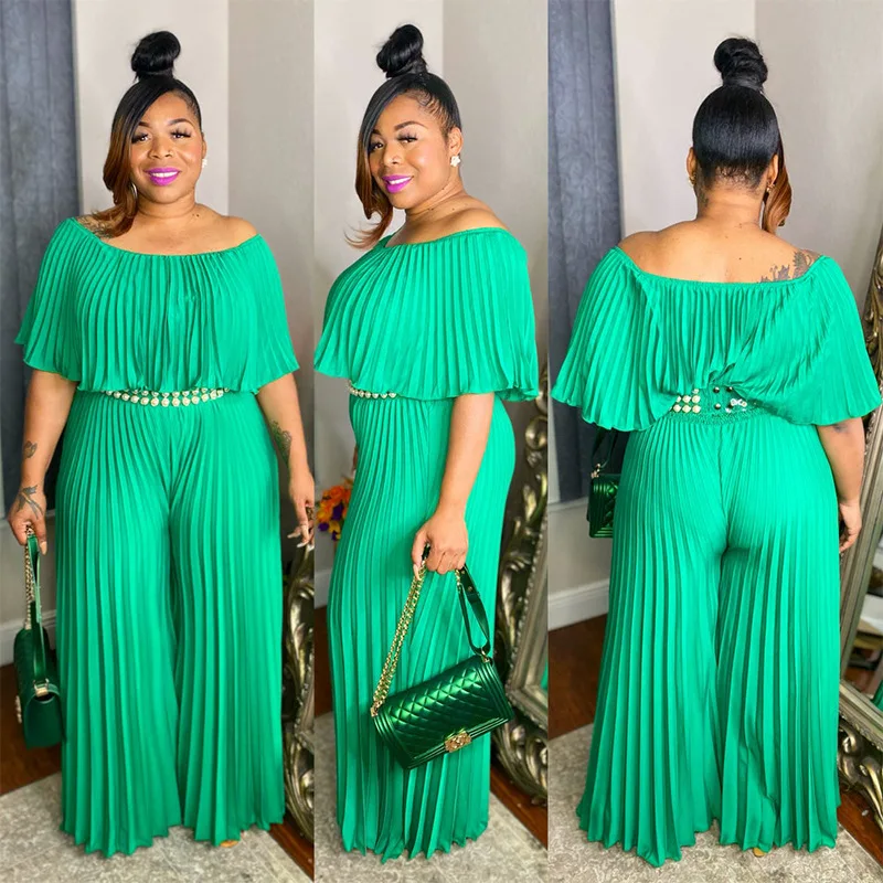 

Summer Jumpersuit for Women Plus Size Fashion Popular Style 2022 2021 Overall Off Shoulder Party Clothing African Girls Sexy