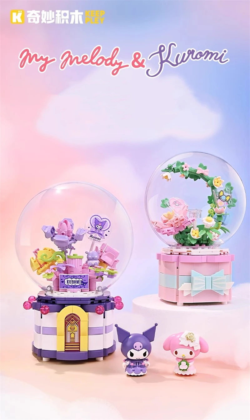 keeppley Sanrio Music Box Kuromi My Melody Model Kawaii