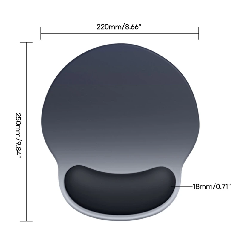 인체 공학적 마우스 패드 및 손목 받침대, 손 받침대 매트, 미끄럼 방지, 실리콘 마우스 패드, 1 개