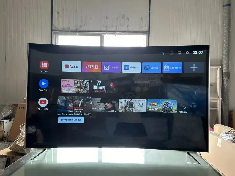 Wholesale LED TV Curved Screen 55 Inch Metal Frame Smart Android LCD TV Ultra HD 4K Smart Television 4