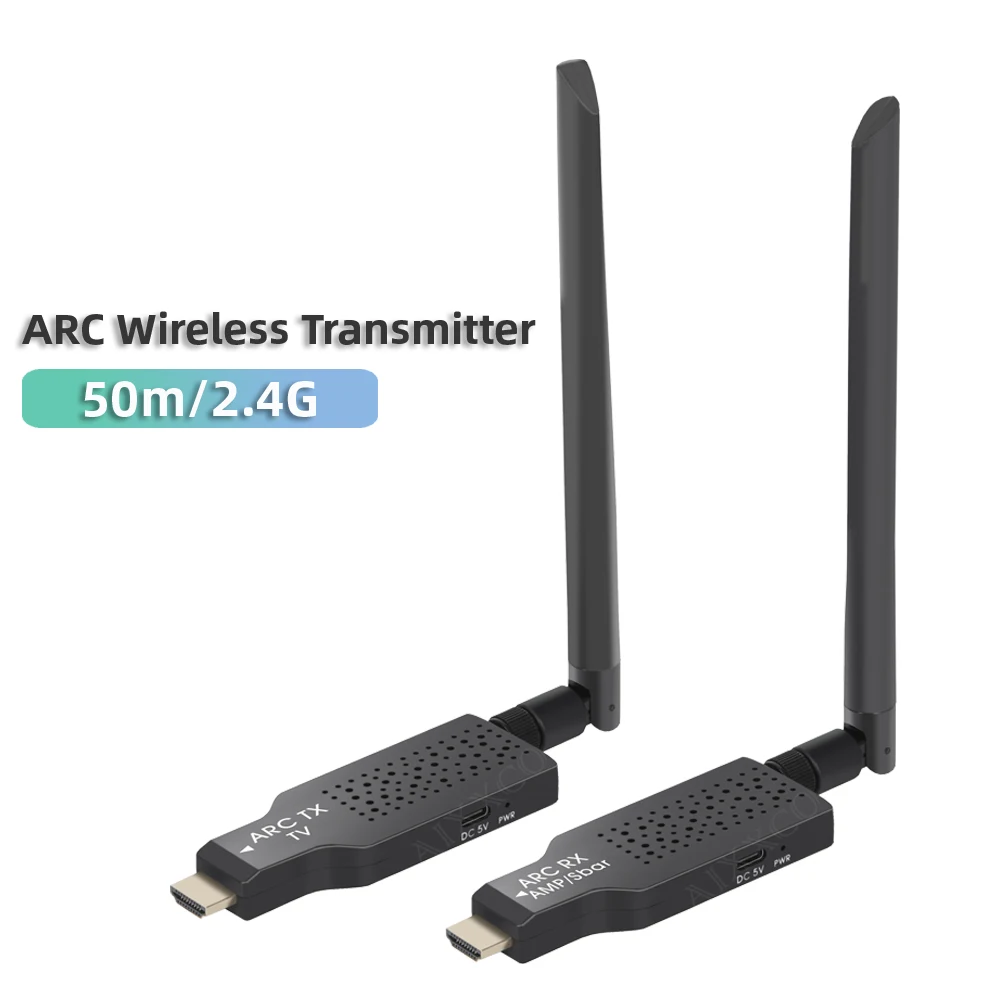 50M 2.4G Wireless HDMI-compatible ARC audio Transmitter Receiver Audio Extender Adapter For ARC Power Amplifier Sound Bar