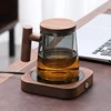 19W Cup Heater Mug Warmer 55°C Hot Tea Makers Warmer Coaster Cup Heaters Coffee Milk Tea Heating Pad 220V For Gift 1