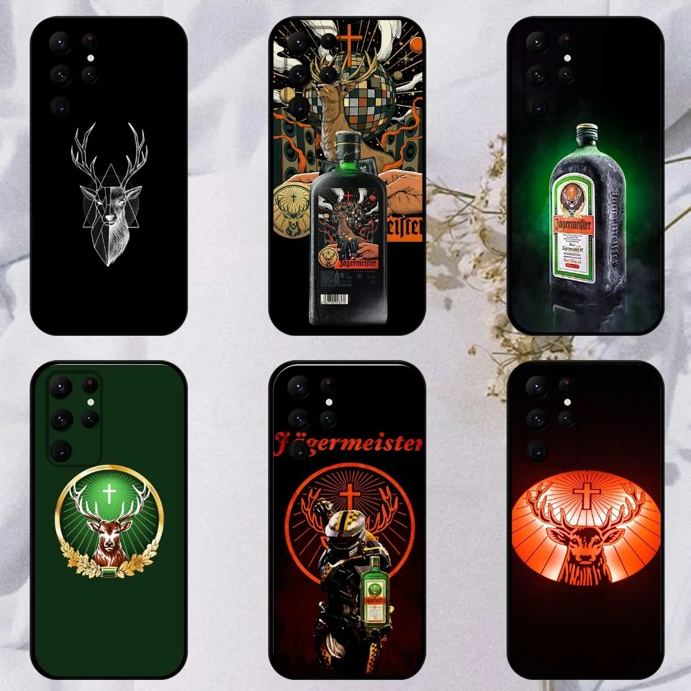 Custodia Per Telefono Con Logo J-Jagermeister Per Samsung S23,23,22,30,21,10,9,Note20 Ultra,Lite,Ultra,5G,Plus,Fe, Custodia Morbida Nera