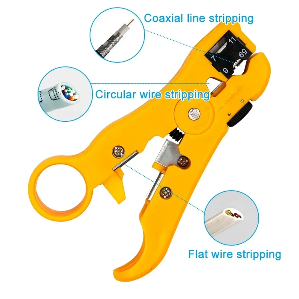 Coaxial Cable Wire Stripping Pliers Tool for RG59 RG6 Network