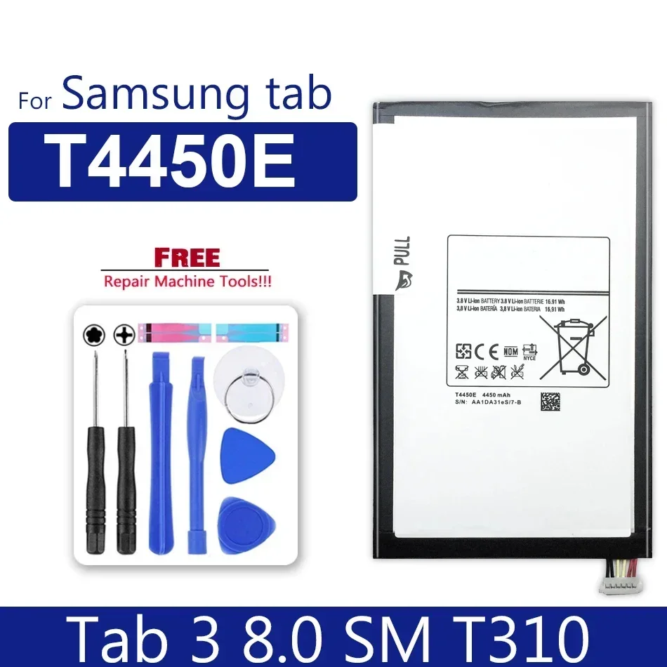 

Новый аккумулятор для планшета T4450E для Samsung Galaxy Tab 3 8,0 дюйма, T310, T311, T315, T4450C, сменные батареи 4450 мАч