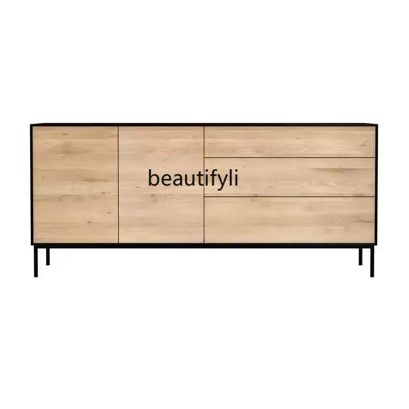 

Nordic Style Solid Wood Sideboard Locker Modern Light Luxury Simple Small Apartment Living Room Side Cabinet Storage Cabinet