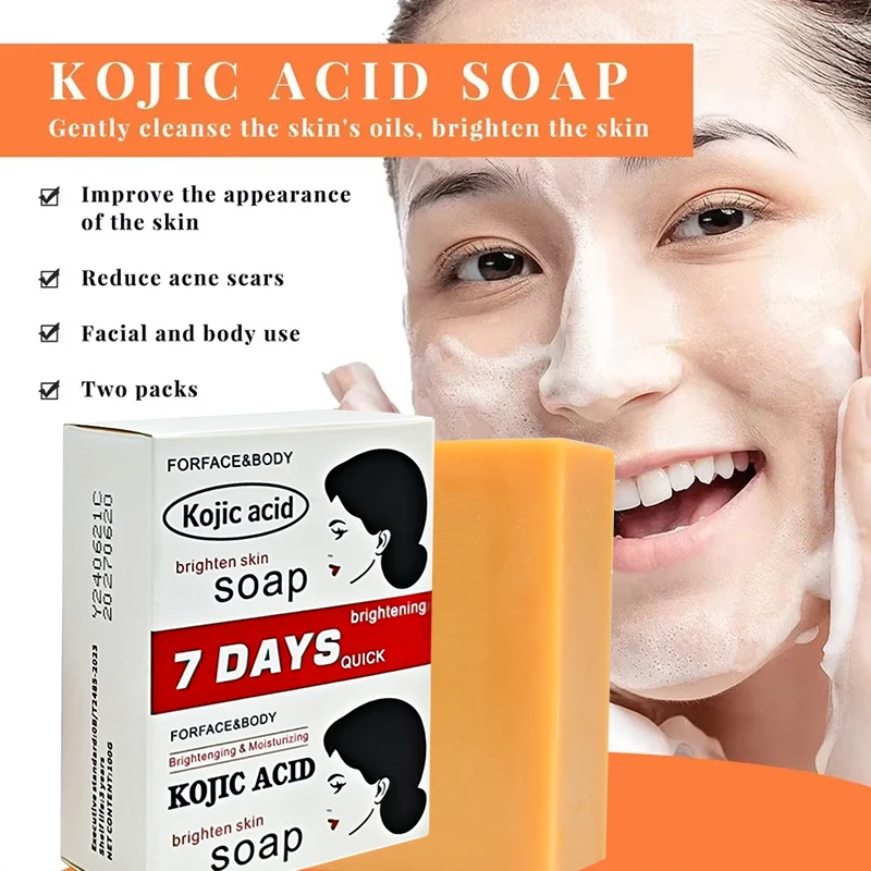 Kojic Acid Soap for Dark Spots & Glow-Whitening Even Tone Acne Care-Safe & Natural kojic acid soap