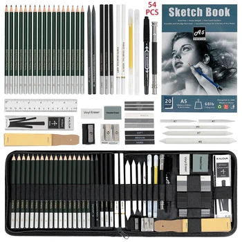 12/20/25/54/70 pezzi Disegno Schizzo Set da colorare Matite da disegno e kit per schizzi Kit di strumenti artistici Set di materiali artistici professionali 1