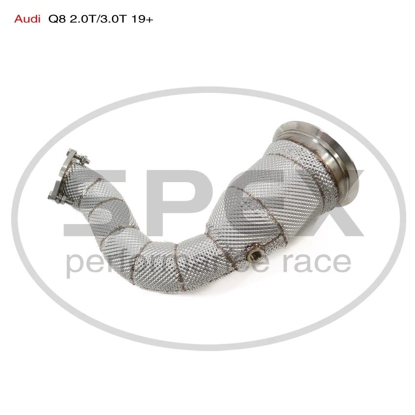 

Spex SS304 Heat Shield Downpipe for Audi Q8 2.0T Catalyzed Converter Engine Race Carro Turbo Performance Exhaust Header