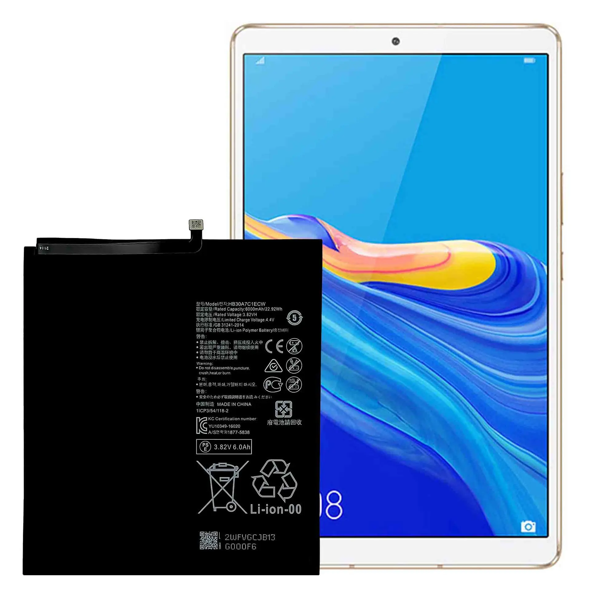 6000mAh High Quality Battery Suitable For HUAWEI Flat Battery MediaPad M6 8.4 HB30A7C1ECW Phone Large Capacity Battery