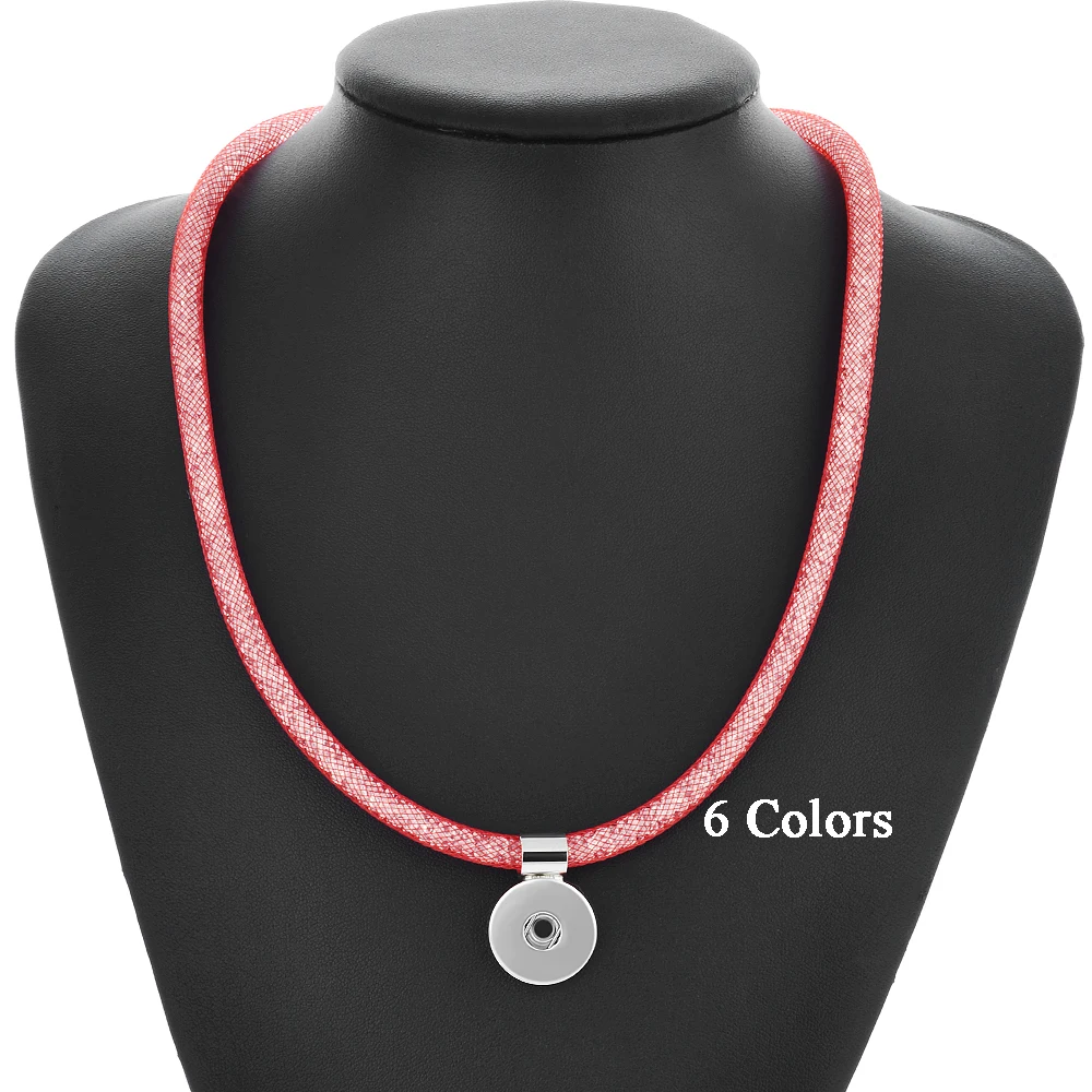 10pcs/lot Wholesale 18mm Interchangeable Crystal Necklaces for Women DIY 6 Colors Magnet Clasp Ginger Snap Button Jewelry
