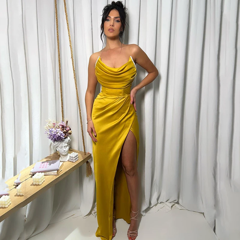 

Thinyfull 2024 Mermaid Prom Evening Dresses Sexy Strapless Floor Length Night Dress Formal Cocktail Party Prom Gowns Custom Size