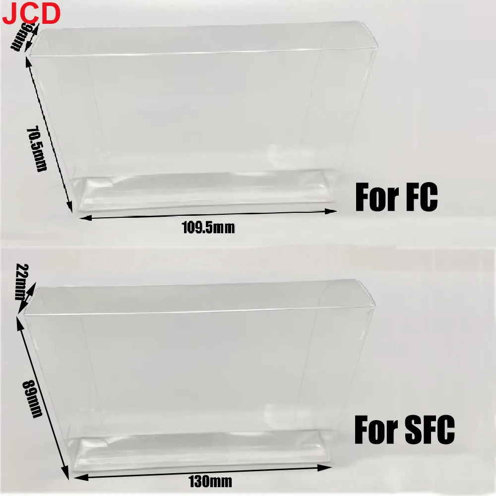 

JCD 1pcs Clear transparent PET Box Cover For FC SFC EU Japan version Game Card Storage Protection Collection Box