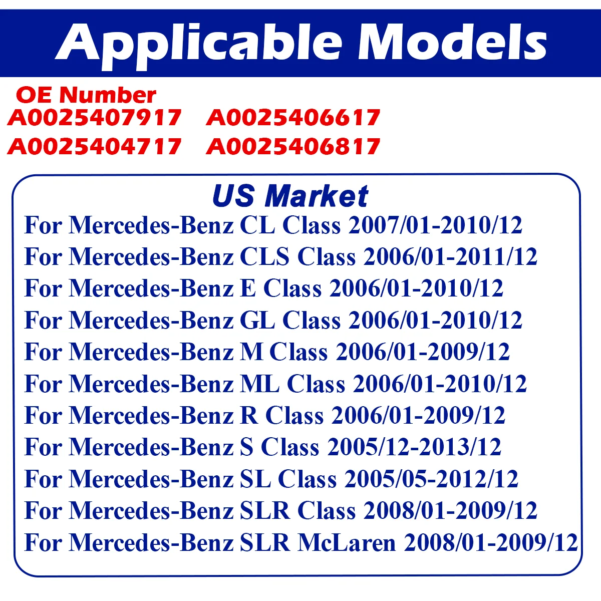 TPMS Ÿ̾ з , ޸  CL CLS E GL M ML R S SL SLR Ŭ A0025406617 A0025404717 315MHz
