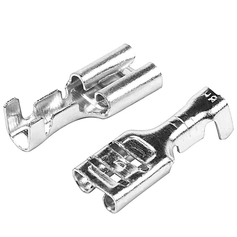 

HOT SALE 200Pc 6.3Mm Uninsulated Female Spade Push On Crimp Terminal Non Insulated 2.5Mm²