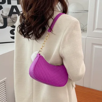 Mode taschen für Frauen Handtasche einfarbig lässig Mini Achsel Tasche weibliche Kette Schulter tasche heißen Verkauf Damen Leder Einkaufstasche