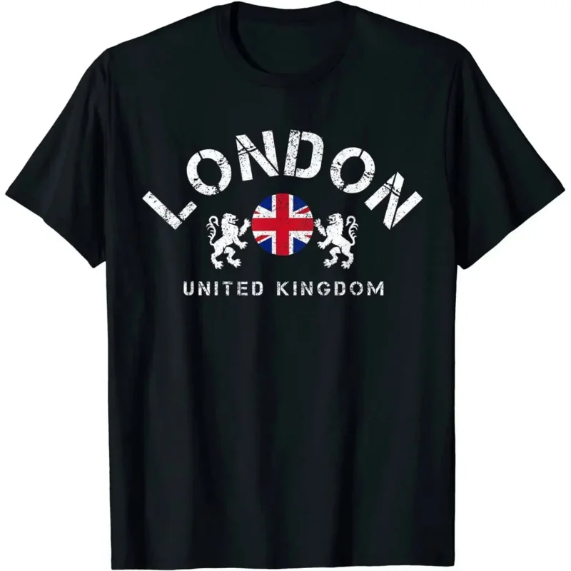 

Men casual short sleeve tees tops Harajuku streetwear vintage London UK United Kingdom England great o-neck classic T shirt