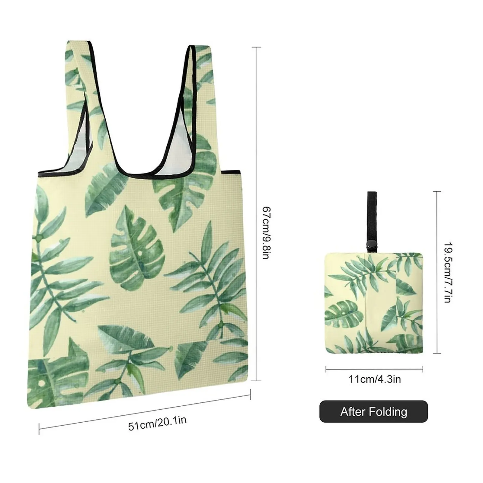 Foldable Shopping Bag Large Food Handbag Plain Cloth Large Capacity Folding Printed for Travel Grocery Bag Customize Your Photos