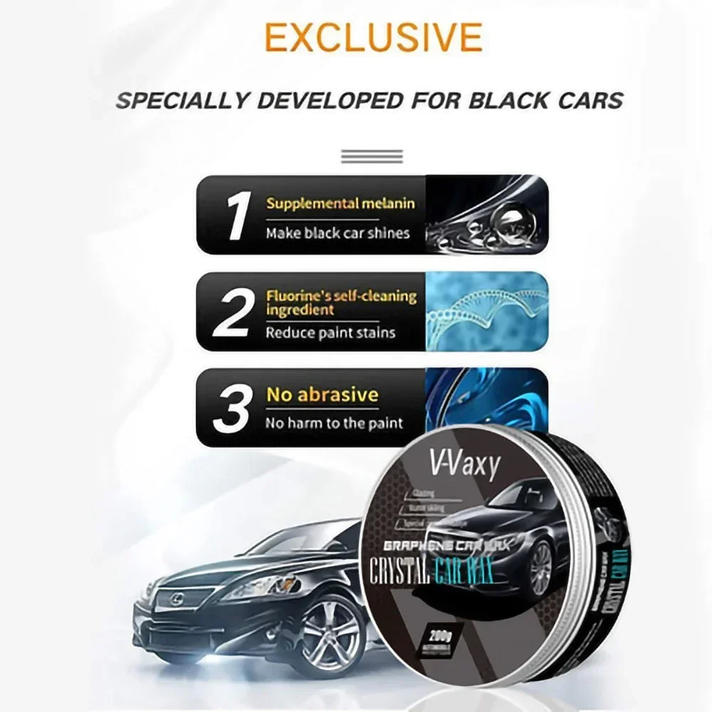 Car Wax Crystal Plating Set Hard Auto Wax Paint Care Coating Tiny Scratch Repair With Sponge Accessories