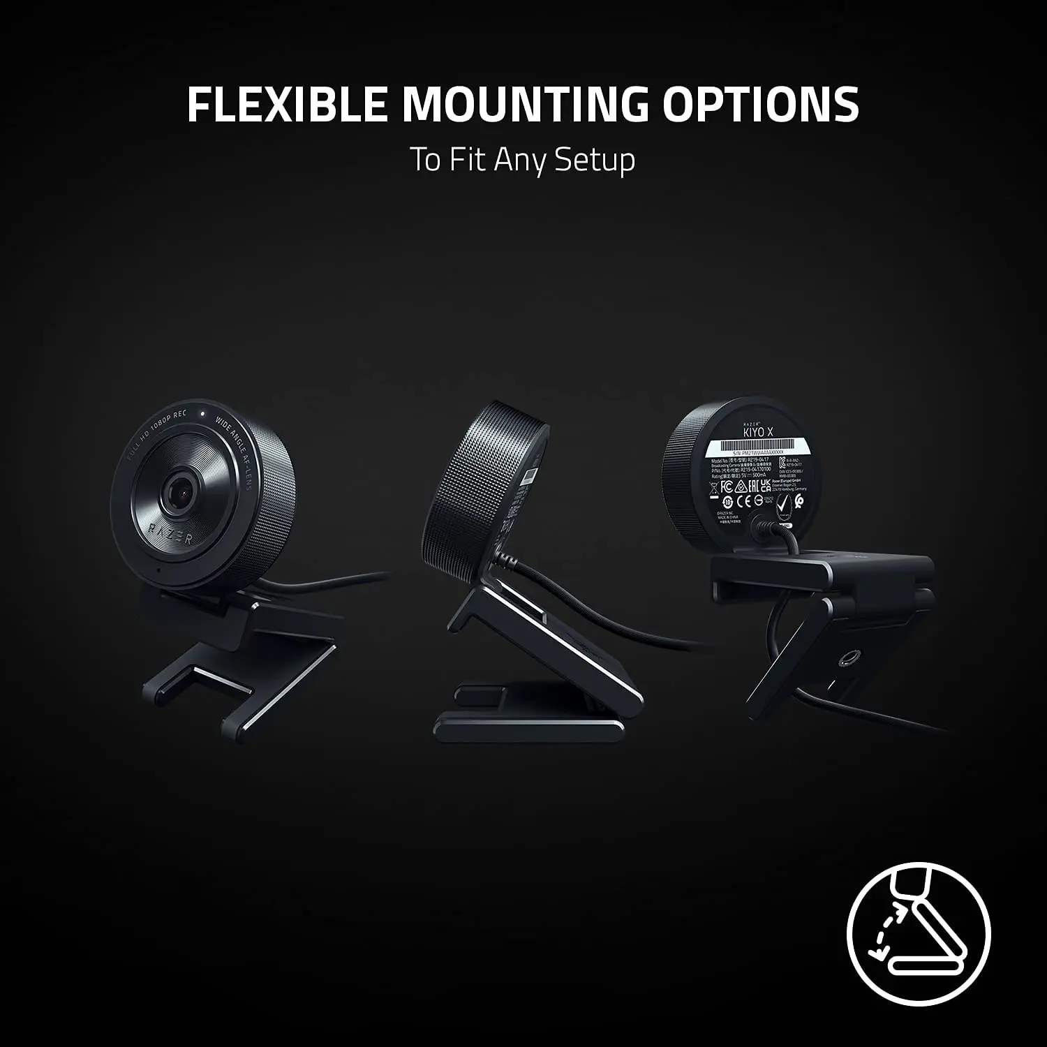 Razer Kiyo X Full HD Streaming Webcam: 1080p 30FPS or 720p 60FPS Equipped with Auto Focus Fully Customizable Settings