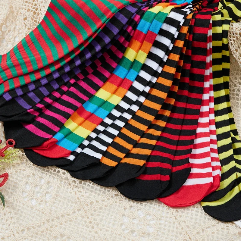 Girls Pantyhose Children Stockings Children Girl Pantyhose Kids Striped Pattern High Waist Cosplay Leggings Pants Cosplay Halloween Christmas Stockings