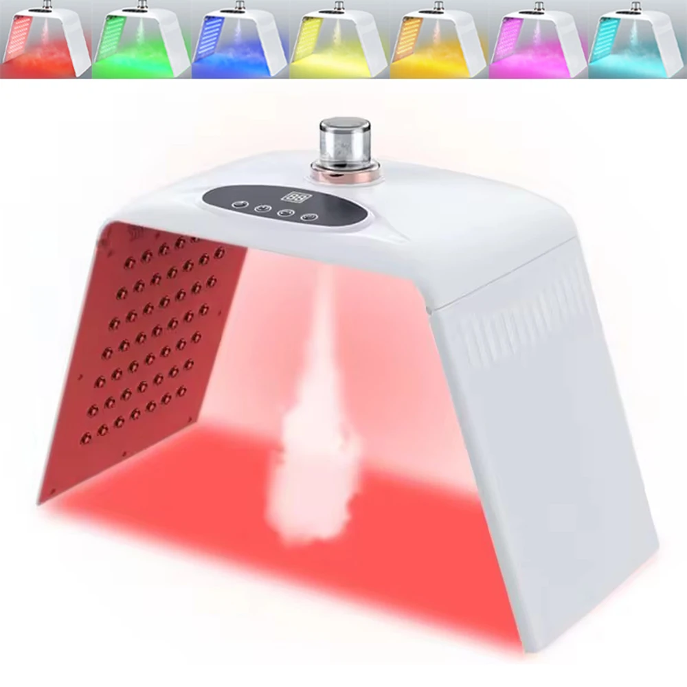 7 Color LED Facial Mask Foldable Dynamic Red Light PDT Photon Therapy Mask Cold Nano Water Spray Anti Wrinkle Beauty Instrument