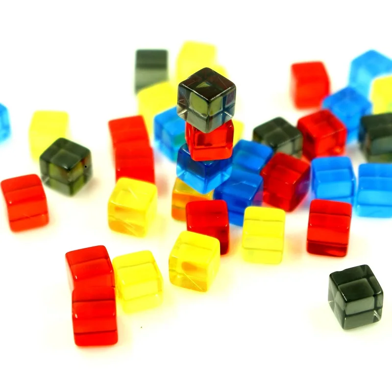 

50pcs Acrylic Light Dice Jewelry Transparent Color Square Square Accessories Dazzle Candy Square Beads Decoration For Board Game