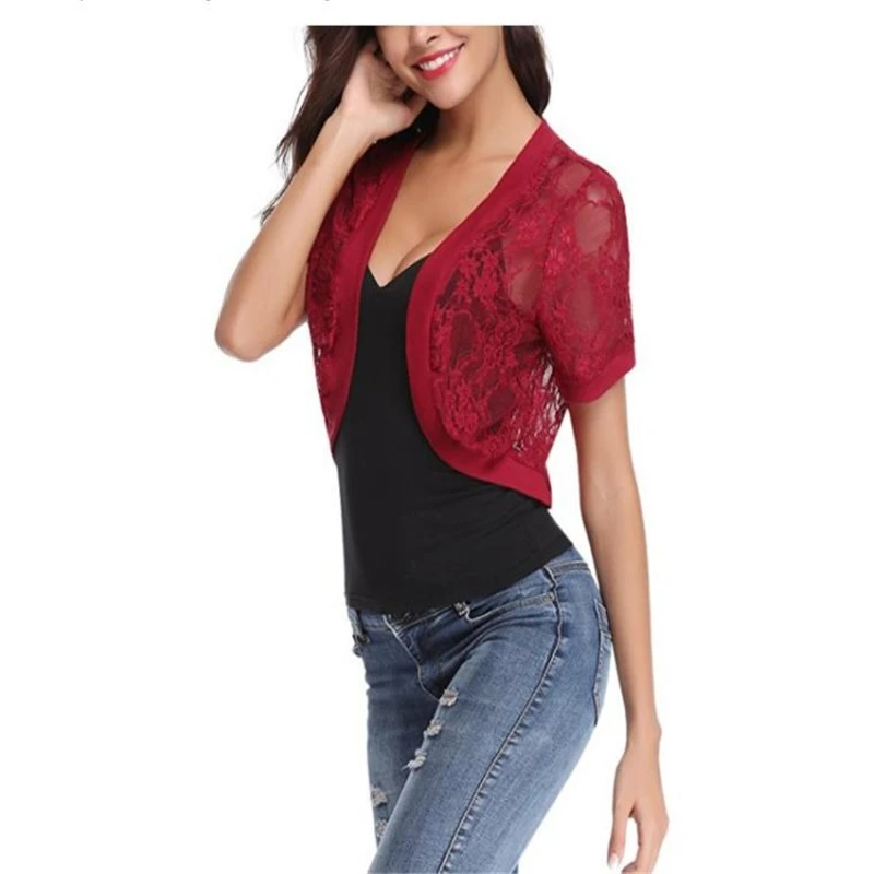 Women Short Shrug Top new S-2XL Autumn 3/4 Sleeve Cropped Bolero Party Large Feminino Sweater Cardigan new 2023