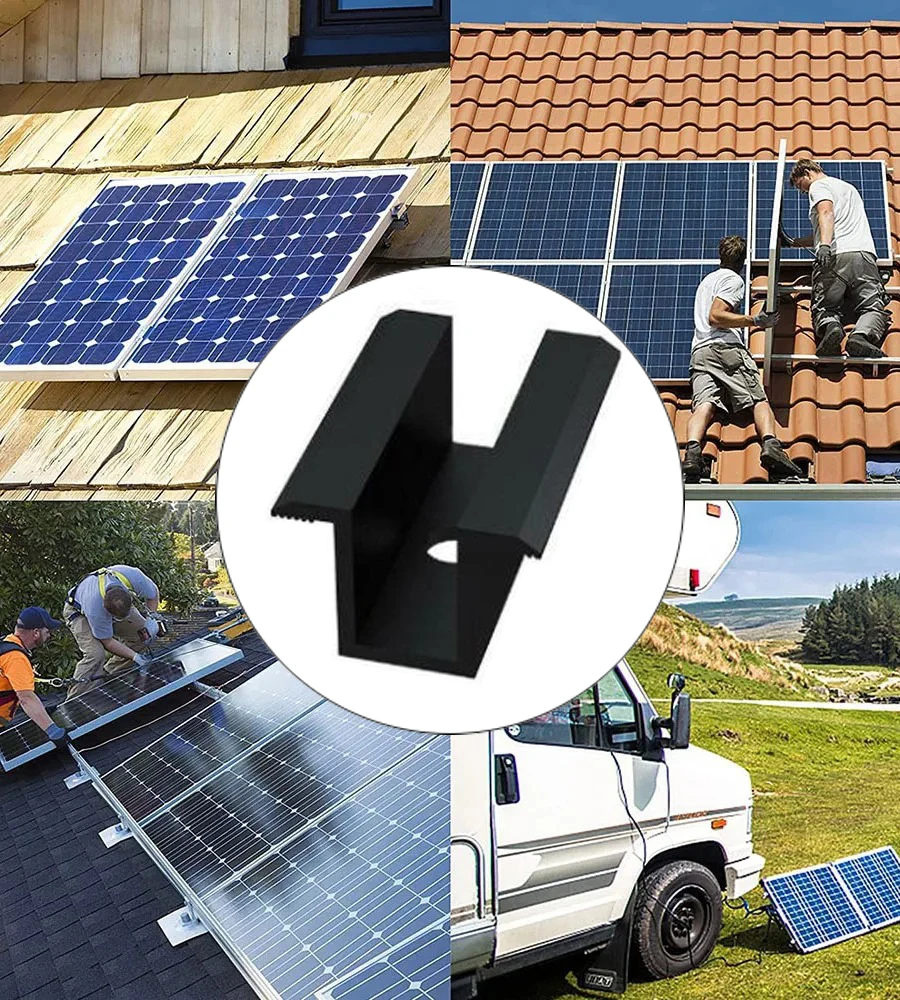 4/6/8pcs PV Solar Panels Centre Clamp Module Clamp Solar Mid Clamps Bracket All Frame Heights Panels Roof