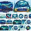 2m Holographic Silvery Transparent PET Masking Tape Blue Aurora Decorative Tape For Card Making Scrapbooking Journal  Loop:100cm 5