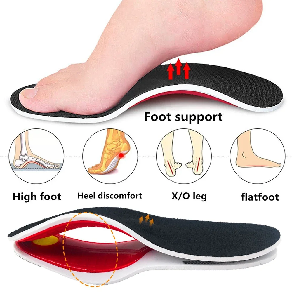 Premium Orthotic High Arch Support Insoles Gel Pad 3D Flat Feet O X Leg For Women Men Orthopedic Foot Pain Adjustable HealthCare arch support brace forefoot insoles
