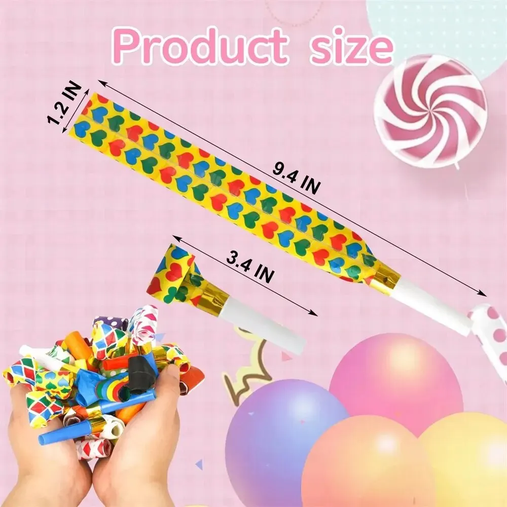 Whistle Toys 30PCS Colorful Funny Children Blowing Dragon Whistle Blow Roll Toys Baby Party Games Birthday Gifts Toddler