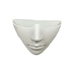 Elegant Glossy Black Sculpted Half Face Mask with Smooth Edges (Style 1)