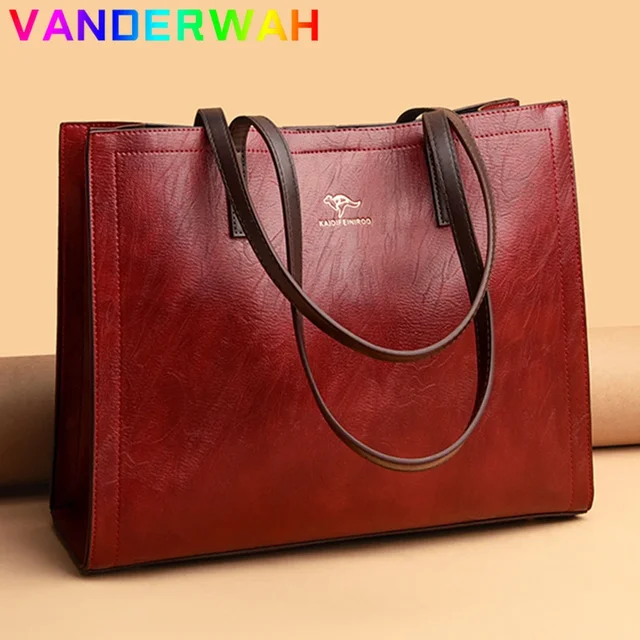 Sac à main Vintage en cuir Pu, fourre-tout de grande capacité, sacs à bandoulière à la mode, sacs à poignée supérieure de bonne qualité, sacs à main décontractés Design lettre 1